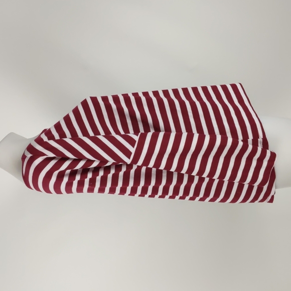 Dannii Minogue Top Size 14P White Red Stripe Long Sleeve Back Slit Hi-Low Hem - Picture 11 of 14